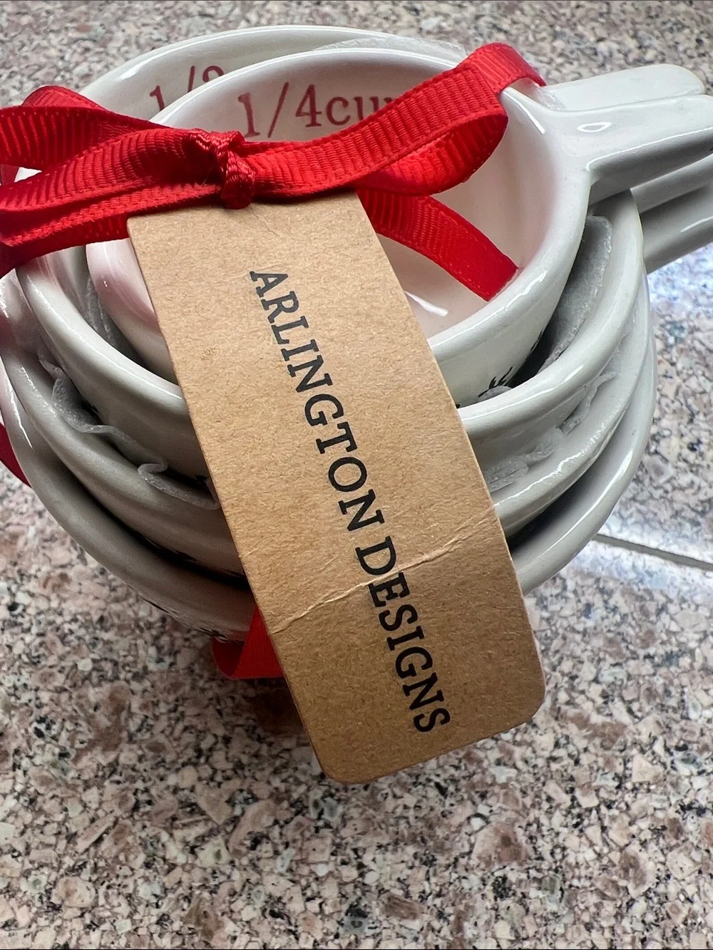 NWT Arlington Designs Santa & Reindeer Design Nesting Bowls